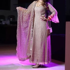 Indian ethnic suit in beige color